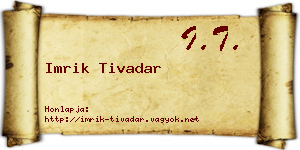 Imrik Tivadar névjegykártya