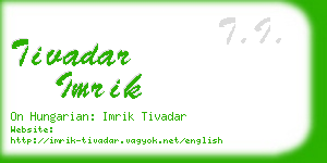 tivadar imrik business card